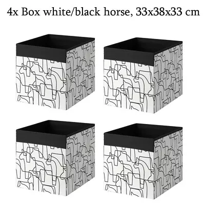 4xIKEA DRONA Storage Boxes Magazine Kallax Shelf Box Toy Expedite Unit White Blk • £22.99