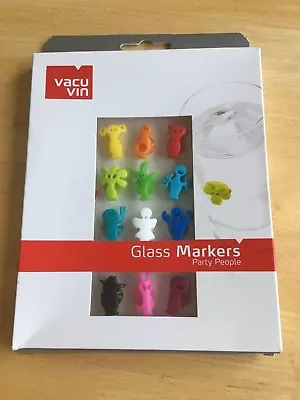 $10 • Buy Vacu Vin Glass Markers - Party People -  Pack Of 12  - NIB