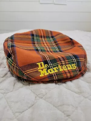 Rare Dr. Martens Golf Red Plaid Newsboy Snap Flat Hat Cap Size OS DOC Marten • $9.99