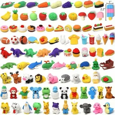 12 X Kids 3D Puzzle Animal Eraser Vegetable Eraser Fruit Eraser Desserts Eraser • £7.99