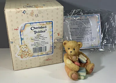 Cherished Teddies SCHOOL DAYS September Birthday Bear Figurine #914835 • $3.99