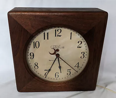 Vintage 1930’s Warren Telechron Wood Electric Wall Clock WORKS! • $275