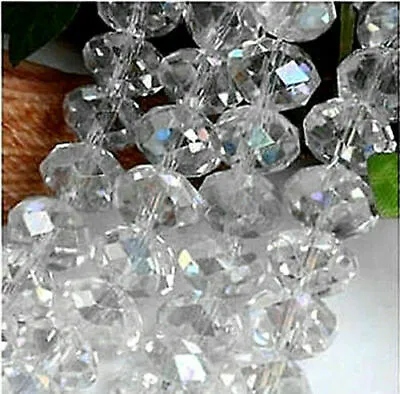 50pcs 4X6mm Glittering White Crystal AB Beads #3 • $0.15