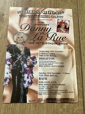 Danny La Rue 70th Birthday Show Theatre Flyer. Drag Queen. Gay • £15