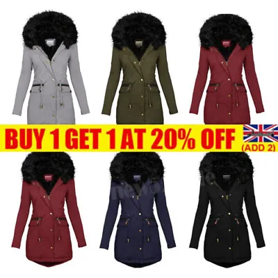 £15.59 • Buy Womens Quilted Parka Hooded Ladies Thick Winter Warm Coat Outwear Long Jacket UK