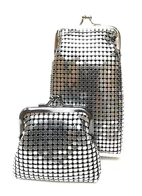 Women's Metal Mesh Eyeglass Case Long Cigarette Case And Coin Purse (USA Stock) • $21.99