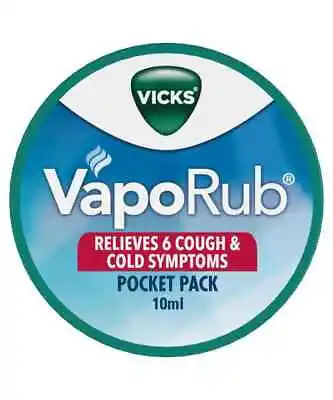 New Vicks Vaporub Ointment For Relieves From Cough & Cold Pocket Pack 10 Ml • $13.59