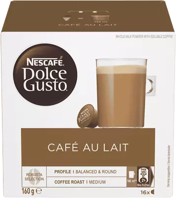 Nescafe Dolce Gusto Cafe Au Lait Coffee Pods Pack 12204965 • $10
