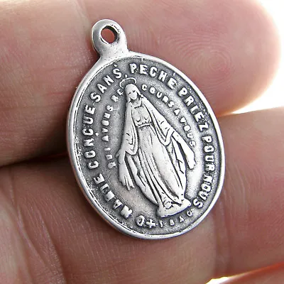MIRACULOUS MEDAL Silver Cast From 19th Century Antique French Original • $24