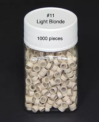 1000 Silicone Micro Link Rings Lined Beads For Hair Extensions Tool Light Blonde • $9.99