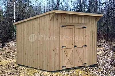 7' X 8'  Garden Storage Lean-To Roof  Shed Plans #80708  • £16.34