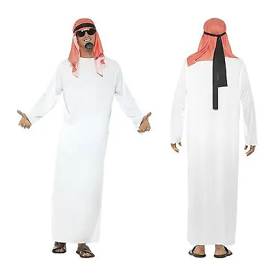 Mens Sheikh Arab Arabian Prince Sahara Fancy Dress Costume Stag Party Outfit • £15.78