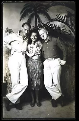 Vintage PRETTY BRUNETTE Snapshot Photograph 1940s PHOTO BOOTH With SOLDIERS • $4