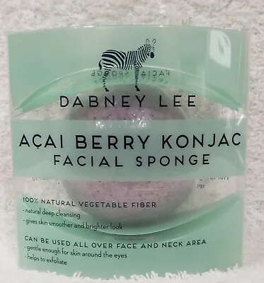 Dabney Lee ACAI BERRY KONJAC Facial Sponge Deep Cleansing Lavender Natural New • £10.59