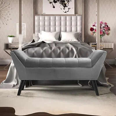 £95.95 • Buy Bedroom Velvet Window Seat Bench Bed End Footstool Sofa Lounge Chair Ottoman