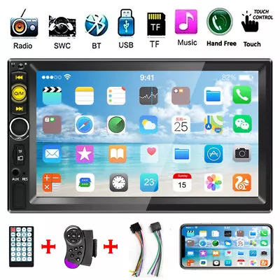 7  Car Stereo Radio Bluetooth Double 2 Din USB FM AUX IN IOS/Android Mirror Link • $29.99