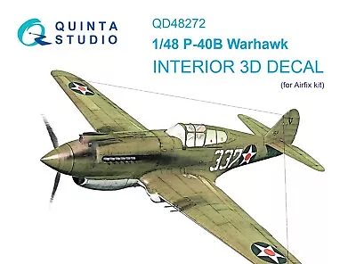 Quinta Studio QD48272 3D Interior Decal Set For P-40B Warhawk (Airfix Kits) 1/48 • $10.55