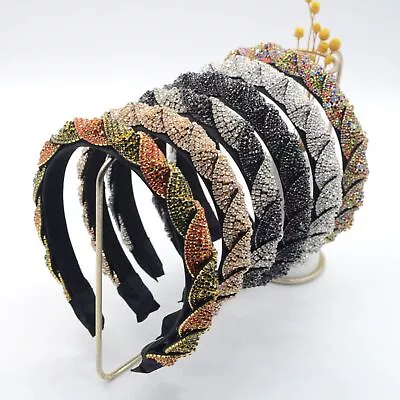 Fashionable Sparkling Crystal Baroque Headband Small Fragrant Style Hair Hoop • $12.64