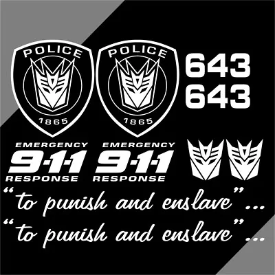 Car Decals Cartoon Transformers Decepticon Punish Vinyl Door Motor Stickers TF34 • $8.98