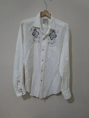 Vintage 1950's H Bar C Ranchwear Exclusive Design Western Shirt Embroidered • $82.61