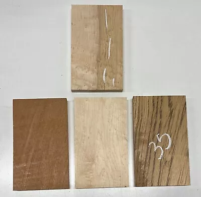 4 Pack Zebrawood+Birdseye Maple+Mahogany Thin Lumbers -9-1/2 X5-1/2 X3/4  #35 • $5.99