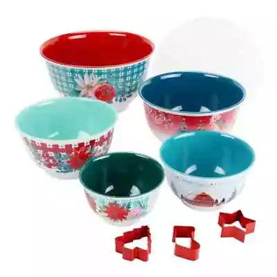 Pioneer Woman Wishful Winter Melamine Bowls & Cookie Cutters Set 13Pcs Christmas • £38.60