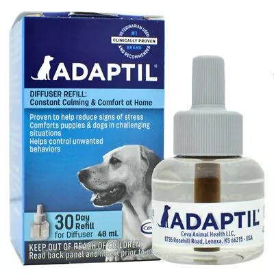 ADAPTIL Diffuser Plug-in  REFILL 48 Ml Dog Puppy Stress Behavior Training Relief • £37.59