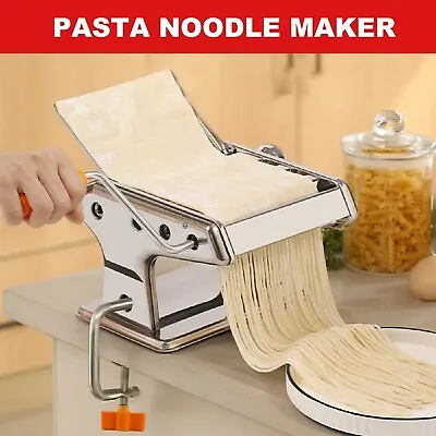 Pasta Noodle Maker Machine Fresh Spaghetti Fettuccine Cutter 9 Thickness Setting • $58.99