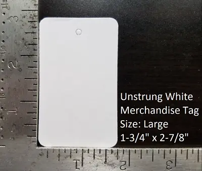 Blank White Garment Tags Unstrung Merchandise Price Jewelry Coupon Store Large  • $22.99