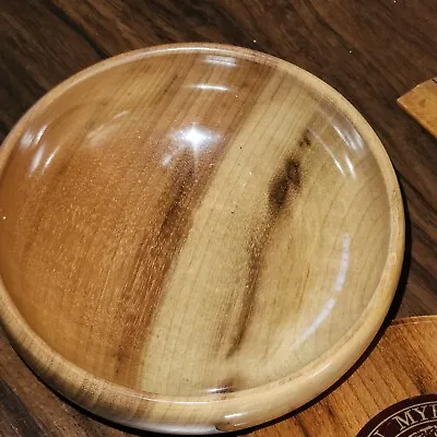 Oregon Myrtlewood Bowl  Hand-Crafted Covered Nut Candy Original Labels • $25