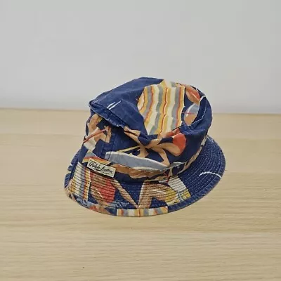 Polo Ralph Lauren Vintage Blue Bucket Beach Holiday Print Cap Hat Size Small • £39.99