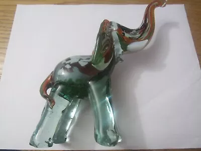 Vintage Murano Hand Blown Art Glass  Elephant Figurine Multicolor 7  • $14.15