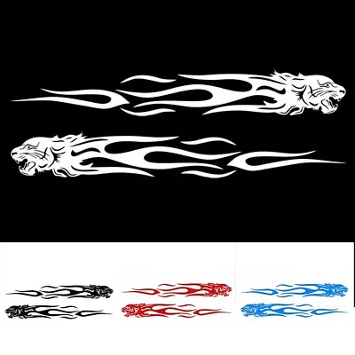 Trendy Flame Totem Stickers For Cars And Motorcycles Reflective Decals 2Pcs Set • $6.86
