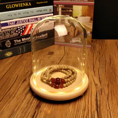 £8.95 • Buy Large/Small Glass Dome Display Cloche Bell Jar Wooden Base Christmas Decor Gifts