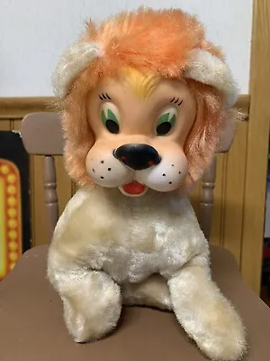 Euc! Vintage Rubber Face Lion Orange Teddy Plush Stuffed Toy Rushton Gund Era • $150