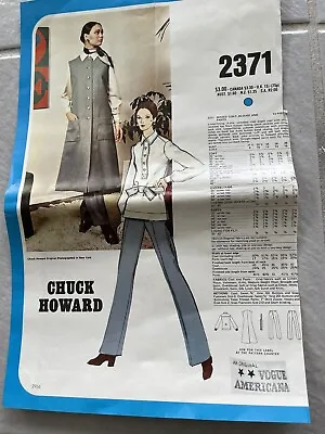 Vtg. Vogue Americana Chuck Howard Sewing Pattern 2371 “Coat/Blouse/Pants-Sz. 14 • $8.75