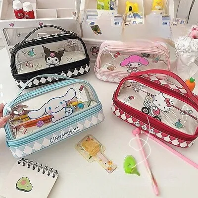 Sanrio Hello Kitty Pencil Case Bags Kuromi My Melody Cinnamoroll Stationery Box • $25.29