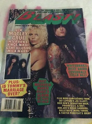 Blast Magazine January 1990 Motley Crue Skid Row Whitesnake Vintage Rock Posters • $19.99