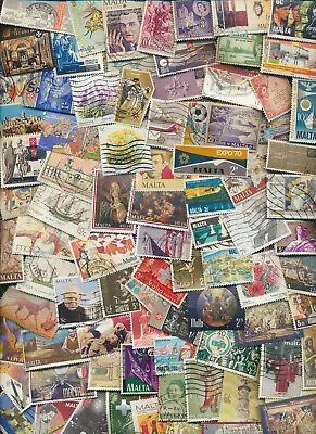 MALTA Stamp Mixture 98 Different Mostly Large Commemorative Stamps (STOCK SCAN) • $8.37