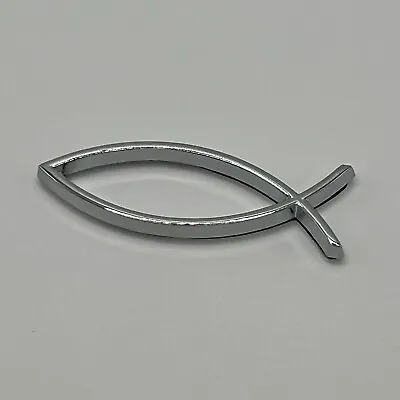 Jesus Emblem Christian Fish Sticker Badge 2”x0.75” Car Auto Small 3D Decal NEW • $6.75