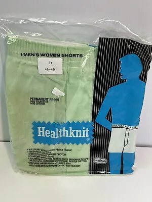 Vintage Healthknit Boxer Shorts Underwear Mens 2X Or 46/48 Green New Old Stock • $27.99