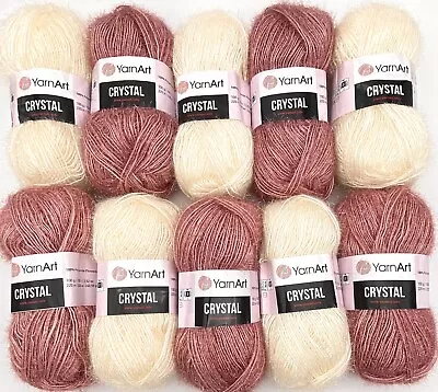 £7.14 • Buy YarnArt Crystal Sparkle Eyelash Yarn Wool - Knitting Crochet Craft 10 X 100g