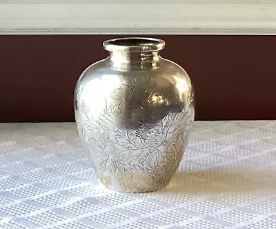 Japanese Meiji Silver Vase Jungin Pure Silver Mark By Yoshimitu Koku Wako • $1500