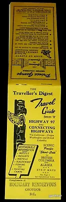 BRITISH COLUMBIA 1956 HIGHWAY 97 TRAVEL GUIDE & STRIP MAPS Via WASHINGTON OR CAL • $24