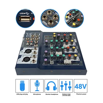 $49.99 • Buy 4 Channel Mini Studio USB Mixer DJ Bar Night Sound Mixing Console Karaoke System