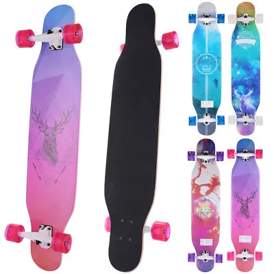 Longboards 42  Skateboard ABEC-9 8-Layer Maple Freeride Skateboards With Tool UK • £27.99