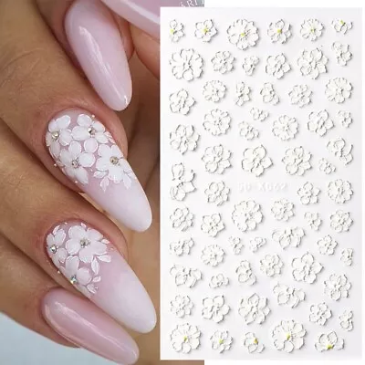 5D Nail Art Stickers Flowers Floral Water Decals Daisy Wedding Decoration (K062) • £2.95