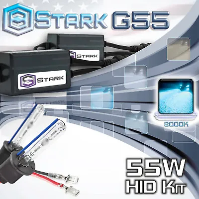 Stark 55W Micro HID Fog Light Slim Xenon Kit - H1 8K 8000K Ice Blue • $32.95