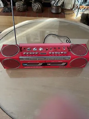 Vintage SANYO M-W800 RED Dual Cassette MINI BOOMBOX RARE • $299.99