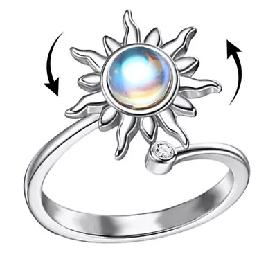 Unisex Anti Anxiety Ring 925 Sterling Silver Anxiety Relief Spinning Fidget Ring • £4.95